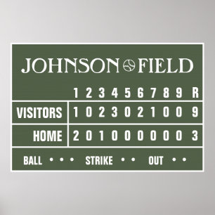 Poster Placar personalizado do basebol - 60" x 40"