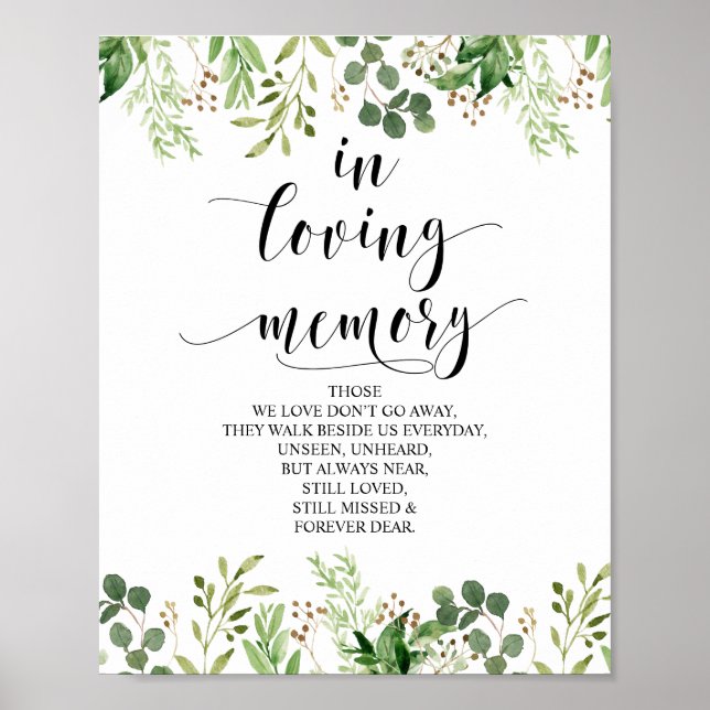 Poster Placas Comemorativas em Memória Amorosa (Frente)