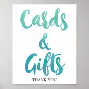 Póster Placas de Aquarela Caligrafia para Presentes e Car