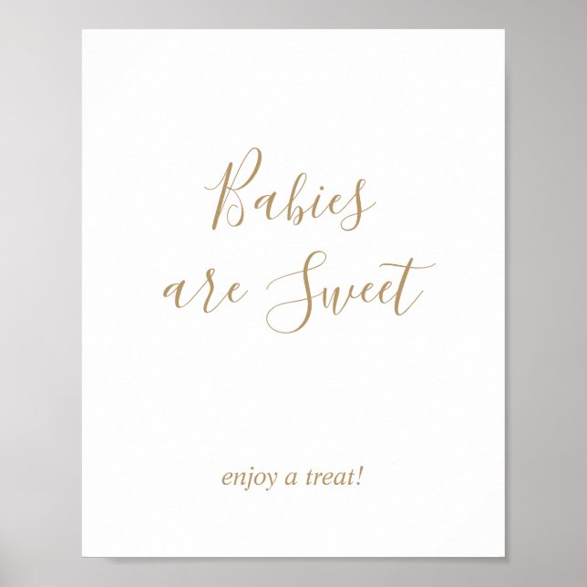Poster Placas de Bebês de Ouro São Doces Presentes (Frente)