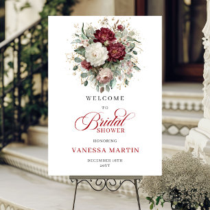 Poster Placas de Boas-Vindas Nupcial com Flores de Marsal
