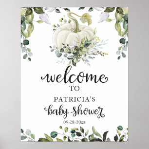 Poster Placas de Boas-Vindas para Chá de Bebê de Abóbora 