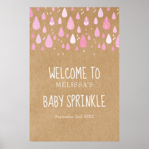 Poster Placas de Boas-Vindas para Chá de Bebê Menina com