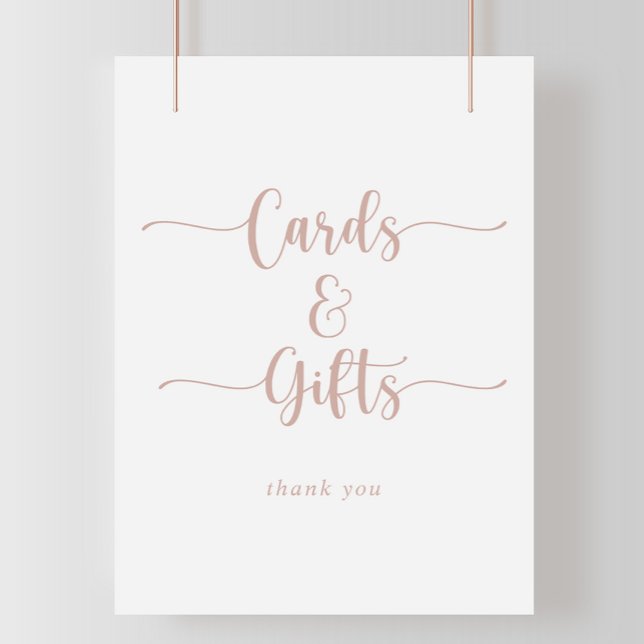 Poster Placas de Caligrafia em Rose Gold para Cartões e P (Criador carregado)