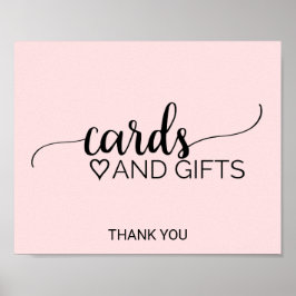Póster Placas de Caligrafia Simples Rosa Bege para Cartõe