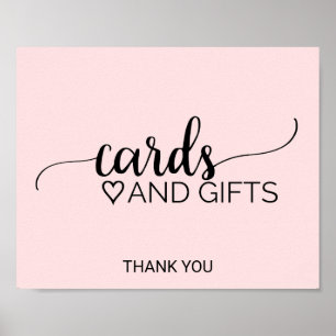 Póster Placas de Caligrafia Simples Rosa Bege para Cartõe