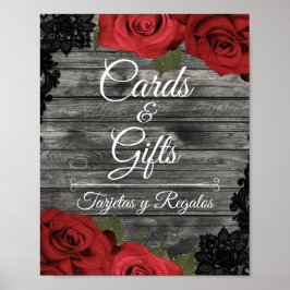 Poster Placas de Cartões de Casamento com Renda Preta Rús