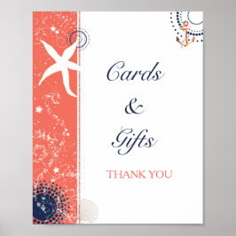 Póster Placas de Cartões de Casamento e Presentes da Prai