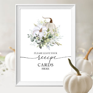 Poster Placas de Cartões de Receita para Chá de Noiva de