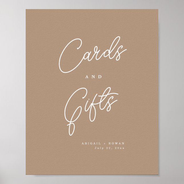Poster Placas de cartões e presentes Boho Sand Minimalist (Frente)