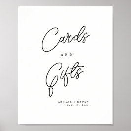 Poster Placas de Cartões e Presentes com Letra Preta e Br