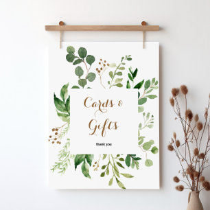 Poster Placas de cartões e presentes de folhagens de euca