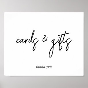 Poster Placas de cartões e presentes em preto e branco