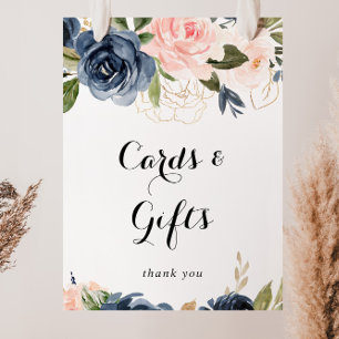 Poster Placas de cartões e presentes florais de inverno e
