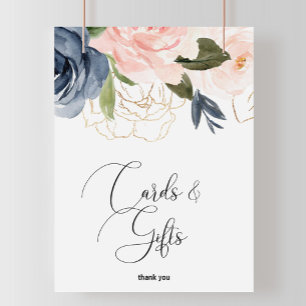 Poster Placas de cartões e presentes florais de outono