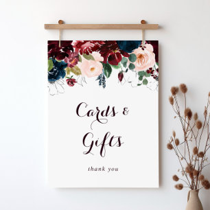 Poster Placas de cartões e presentes ilustrados com aquar