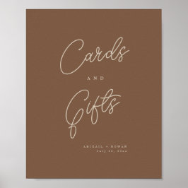 Poster Placas de cartões e presentes minimalistas marrons