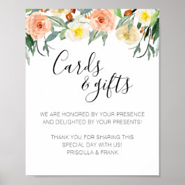 Poster Placas de Casamento Cartões de Coral e Presentes