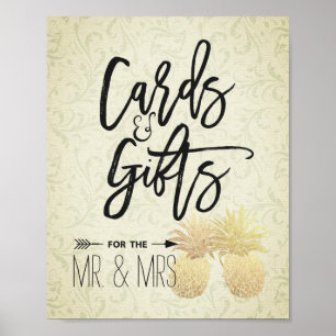 Póster Placas de Casamento de Cartões e Presentes Moderno
