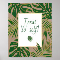 Placas de casamento de folhas tropicais verdes Tre