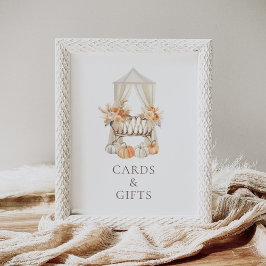 Poster Placas de Chá de fraldas Floral Boho Fall e Sinal 