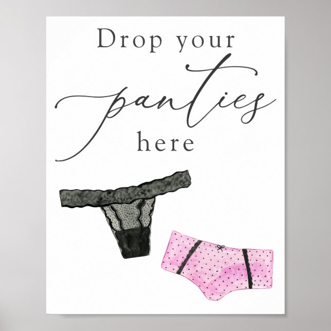 Poster Placas de Chuveiro de Lingerie 'Largue suas Calcin (Frente)