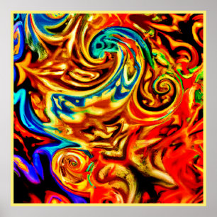Poster Placas de cor de abstrato