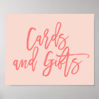 Placas de coral com letras à mão chiques e present