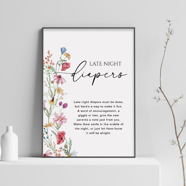 Poster Placas de Fralda Noturna Flores Silvestres (Criador carregado)