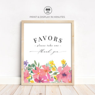 Poster Placas de Lembrancinhas de Chuva de Flores Tropica