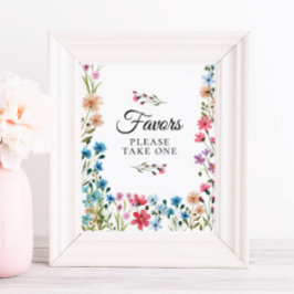 Poster Placas de Lembrancinhas para Chá de Bebê de Flores