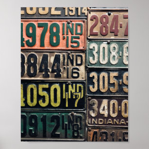 Poster Placas De Licença Vintage