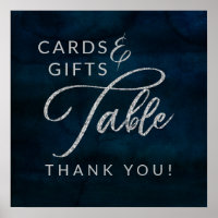Placas de Mesa Casamento Navy Luster Blue Cards & 