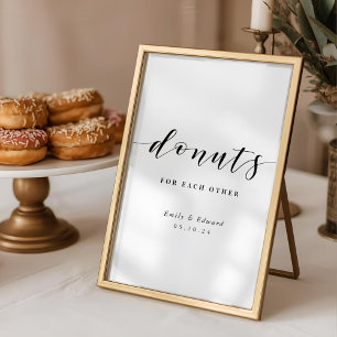 Poster Placas de mesa de sobremesa de casamento Donuts fo