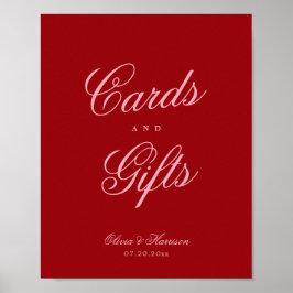 Poster Placas de presentes de mesa em rosa vermelho ousad