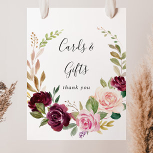 Poster Placas de Presentes e Cartões Botânicos Florais Rú