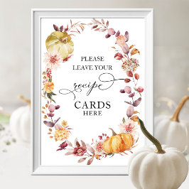 Poster Placas de Receita de Chá de Noiva de Outono de Abó