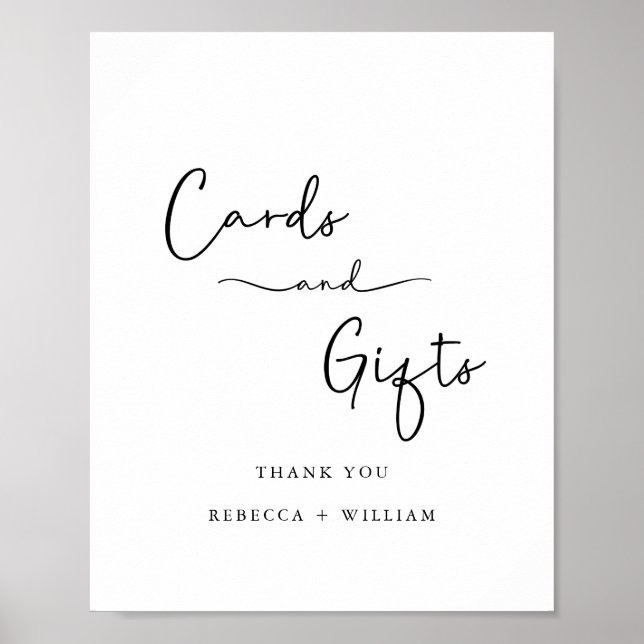 Poster Placas de Script Manuscritas Modernas e Sinal de p (Frente)