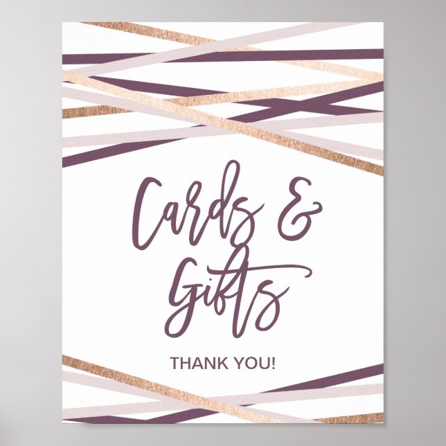 Poster Placas de Streamers Dourado Rosa e Presentes (Frente)