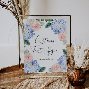 Poster Placas de Texto Personalizado da Elegante Hydrange