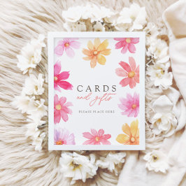 Poster Placas de verão vibrantes e sinal de Chá de fralda