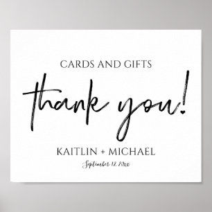 Poster Placas e presentes 8x10 modernos de script preto