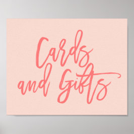 Poster Placas e Presentes Carta Coral com Letra Manual Ch