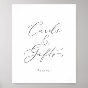 Poster Placas e Presentes com Caligrafia em Prata Delicad