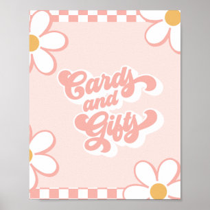 Poster Placas e Presentes de Baby Shower Groovy com Xis R