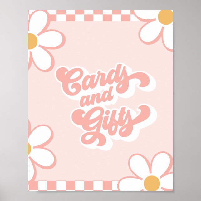 Poster Placas e Presentes de Baby Shower Groovy com Xis R (Frente)