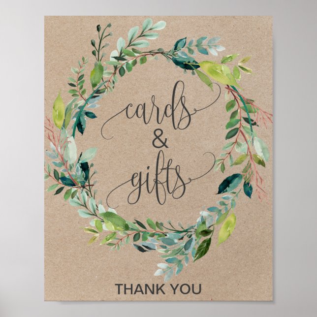 Poster Placas e Presentes de Cartões de Coroa de Folhagem (Frente)