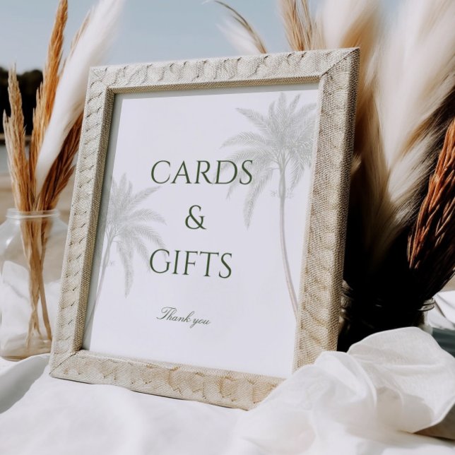 Poster Placas e presentes de casamento em árvore de palme (Criador carregado)