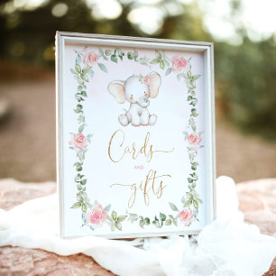 Poster Placas e presentes de elefante de eucalipto floral