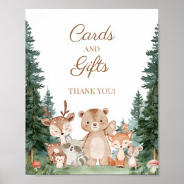 Poster Placas E Presentes Sinal Animais Florestais Chás D